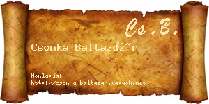 Csonka Baltazár névjegykártya